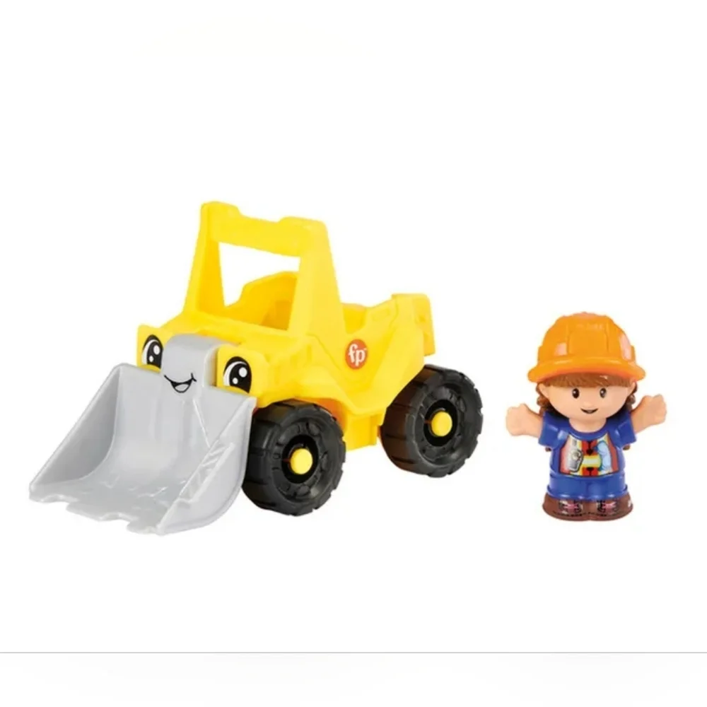 🎉 Fisher-Price Little People Construction Bulldozer Recycle Trash Truck NWT